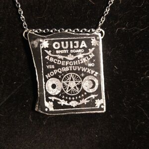 Marble engraved ouija board necklace